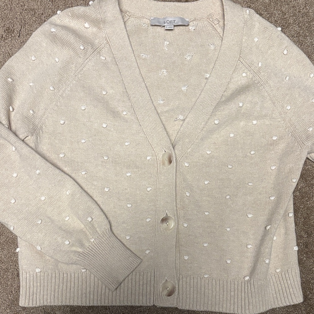 LOFT Beige Textured Women's Cardigan